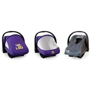 LSU Tigers NCAA Cozy Cover Combo Pack Sun/Bug & Lightweight Cover Baby CarSeat